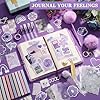 Janlaugh DIY Journal Diary with Lock Pack Scrapbook Kit Stationery Diary Supplies Art Crafts Kit for Birthday Holidays Ideal Gifts for Women Teen Girls(Purple,Plush) #5