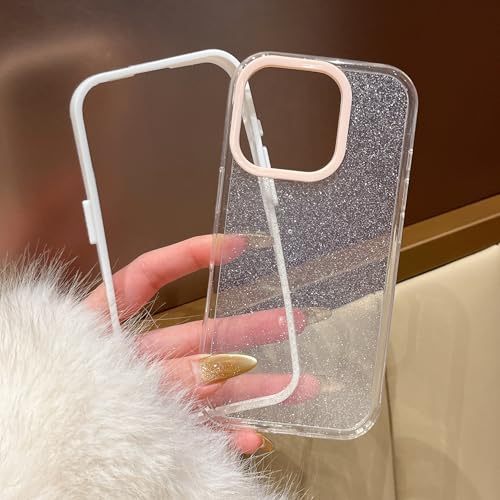 Coque transparente à paillettes iPhone 13 Pro bleu antichoc - 5