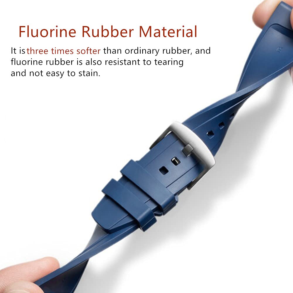 Cinturini Orologi in Gomma Fluorurata a Sgancio Rapido Cinturini Universale Cinturino FKM Gomma Morbido Durevole Cinturino di Ricambio 19mm 20mm 21mm 22mm per Uomo e Donna