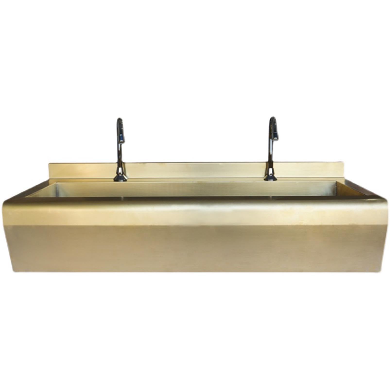 AYCDL Stainless Steel Sink Commercial Hand Washing Basin, Multifunctional Large Sink Kitchen Sink Laundry Station Mop Sink, with Sink Strainer and Faucet, f,100×40CM