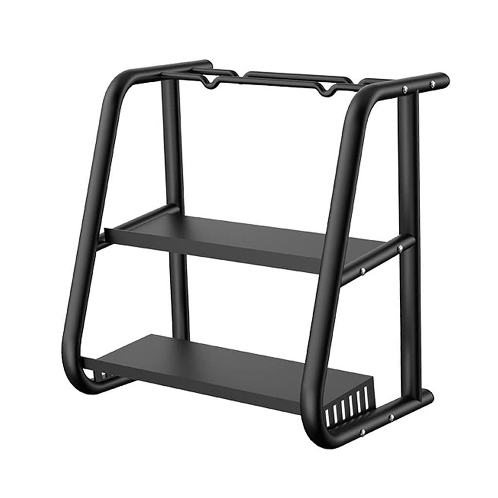 2 Tier Heavy Duty Dumbbell Rack for Home Gym Weight Rack Dumbbell Storage Stand Holder Strength Training Equipment Home Gym Stations (Color : Black, Size : 62.5 * 41 * 63 cm)