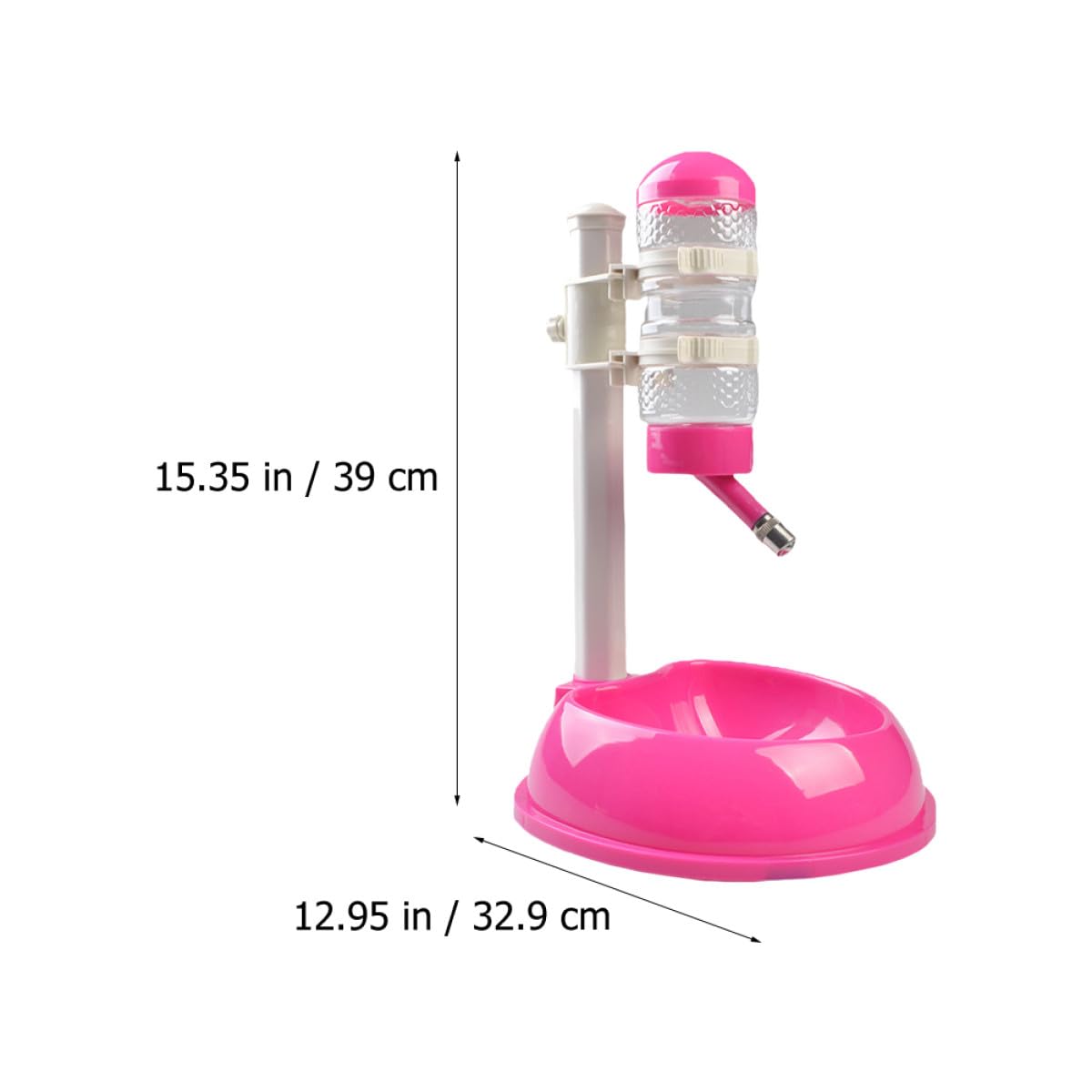 YARNOW Alimentador Automático para Mascotas Bebedero Visualizado de 500ml, Botella Desmontable de PP y PVC Adecuado para Perros Cuenco Elevable