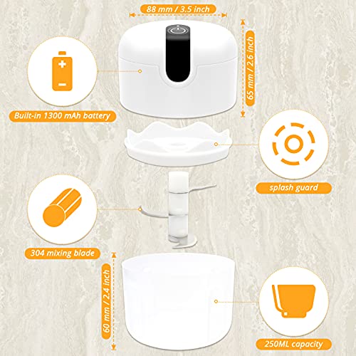 Kufung Electric Mini Garlic Chopper 250Ml,Wireless Portable Mini Food Chopper With Usb Charging,Onion Chopper Electric Mini Chopper For Garlic/Onions/Vegetables/Salad/Pepper (White) #TOP1