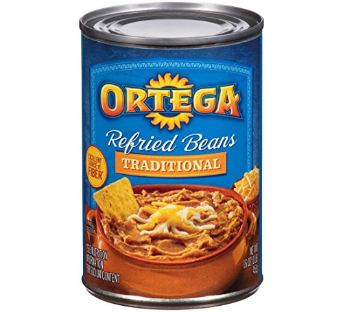 Image of Ortega Refried Beans, Traditional, 16 Ounce (Pack of 12)