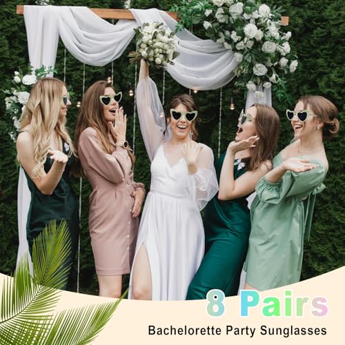 Heart Sunglasses 8 Pairs Bachelorette Party Heart Shaped Sunglasses Bulk Bridal Party Glasses Favors for Women Girls 6