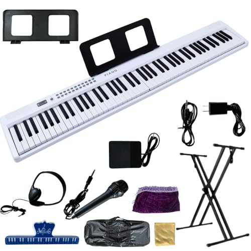 電子ピアノ 88鍵盤 軽量 ポータブルピアノスタンドセット 電子 ピ 88鍵盤スタンド付き❣️ KIMFBAY 電子ピアノ 軽量 ポータブル