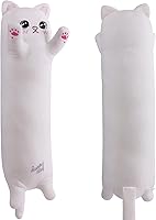 Vista 2 de Cat Soft Plush Pillow Cute Cat Body Pillow, Long Stuffed Cat Plush Cat Stuffed Animal Toy Kitten Long Throw Pillow Gift for Kids White