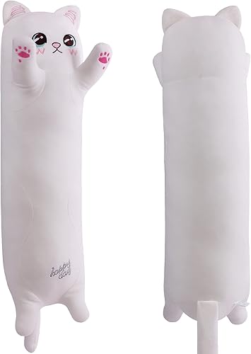 Miniatura 2 de Almohada de felpa suave para gatos, bonita almohada de cuerpo de gato, juguete largo de peluche de gato, almohada larga de regalo para niños y novia