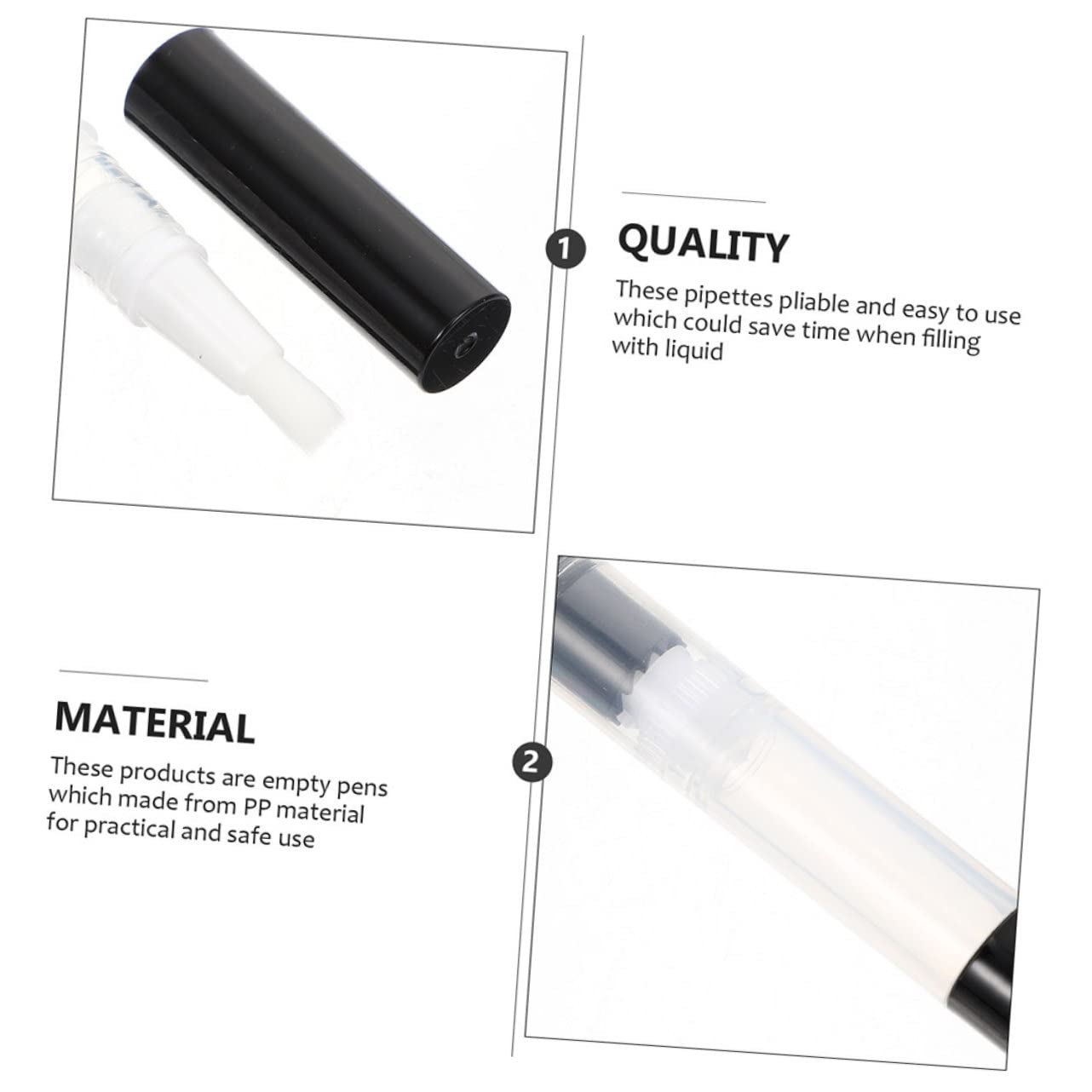 Mikinona 24pezzi Penne Vuote Per Oli Per Unghie e Cuticole Penne Per Manicure Per Oli Nutrienti Tubetti Per Lip Gloss Realizzate Resistente e Durevole