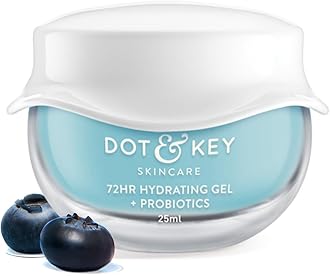 DOT & KEY 72Hr Hydrating Gel+Probiotics Moisturizer For Face With Hyaluronic Acid, Kombucha & Rice Water | Lightweight Gel Moisturizer | For Dull, Tired & Uneven Skin Tone I For All Skin Types | 25Ml