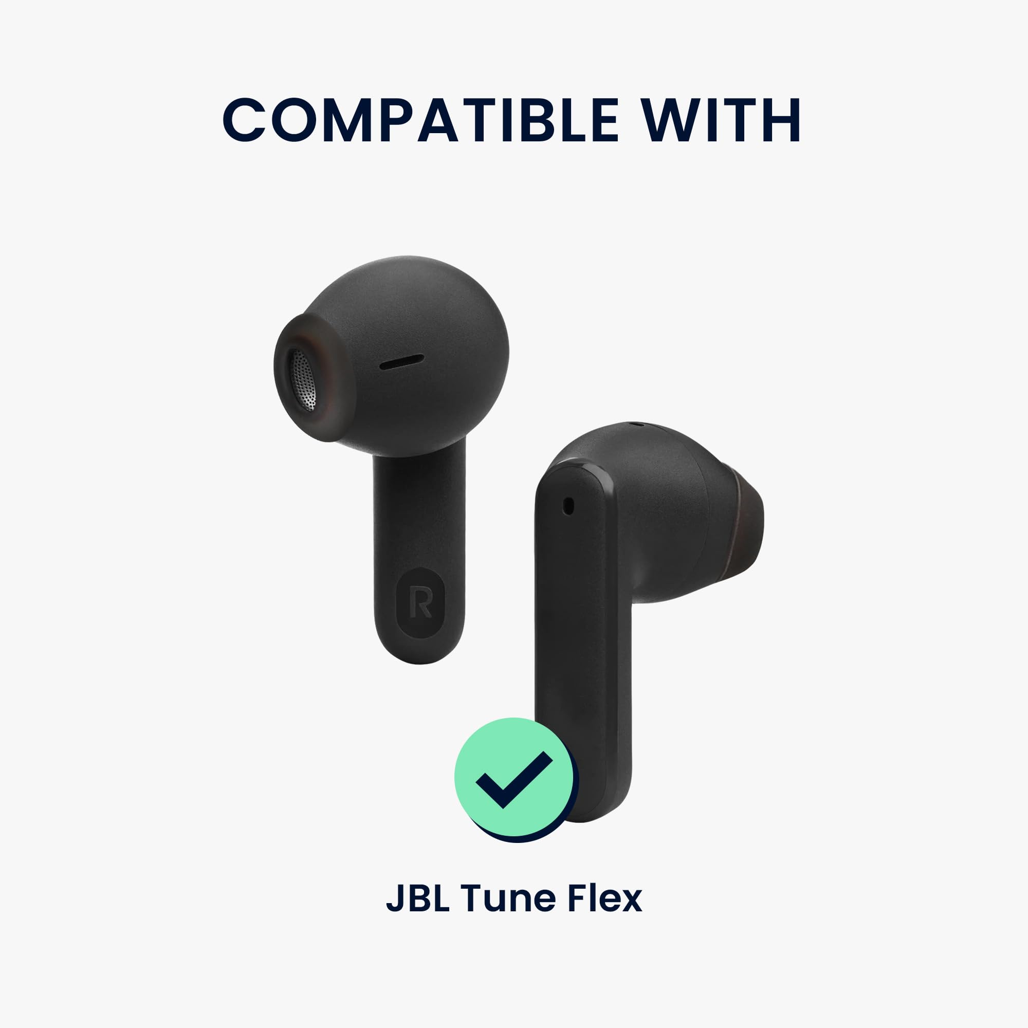 kwmobile 8 x silikonowe końcówki do słuchawek JBL Tune Flex, 4 rozmiary, wymienne końcówki douszne do słuchawek dousznych, białe