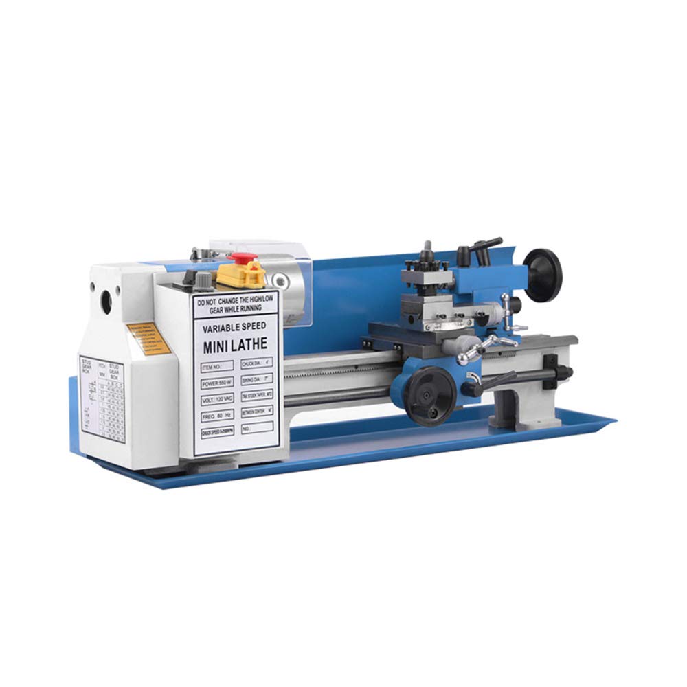 HNZXIB 7''x12'' 550W RPM 2200 Precision 0.03mm Mini Metal Lathe Variable 0.75HP Speed