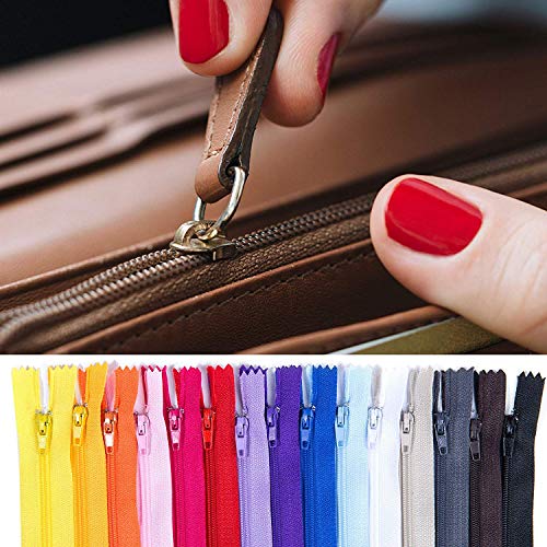 100 Pieces Nylon Coil Zippers, 12 Inch Colorful Sewing Zippers Supplies For Tailor Sewing Crafts(20 Assorted Colors) #TOP6