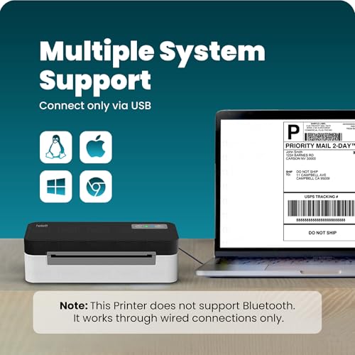Image of Helett H30C Lite USB Direct Thermal 4x6 Shipping Label Printer(Barcode)Adjustable Label Size|203DPI Resolution|152mm /s Printing Speed Compatible with Windows,Mac,Linux Chrome OS|White(1Year Warranty)