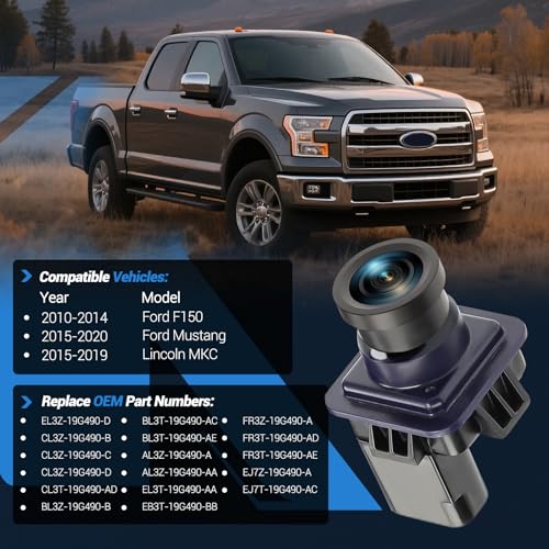 Image of F150 Backup Camera Rear View Parking Assist Camera Compatible with Ford F150 2010-2014 Mustang 2015-2020 Lincoln MKC 2015-2019 Replace EL3T-19G490-AA EL3Z-19G490-D BL3Z-19G490-B