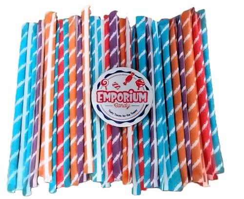 Sweet and Sour Candy Powder Filled Straws - 80 Count of Assorted Orange Cherry Grape Tropical Punch Flavors