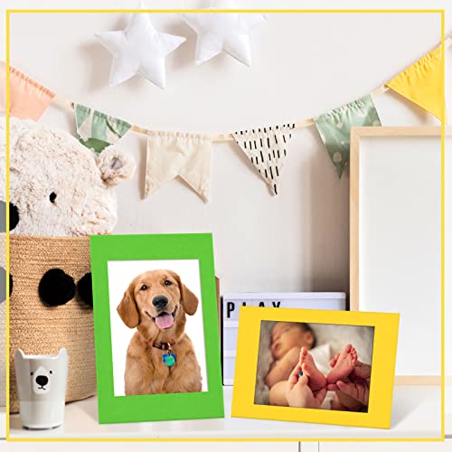 400 Pieces Paper Photo Frames 4 X 6 Inch Bulk Cardboard Picture Frames Picture Frame Paper Holder Crafts Cardboard Frames For Tabletop Wall Decor Classroom Wedding Graduation Display (Colorful) #TOP6