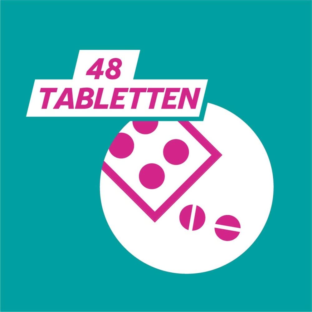 GAVISCON Dual 250 mg / 106,5 mg / 187,5 mg Kautabletten – Bei Sodbrennen und Magendruck – Wirkt bis zu 4 Stunden – Packung mit 48 Tabletten
