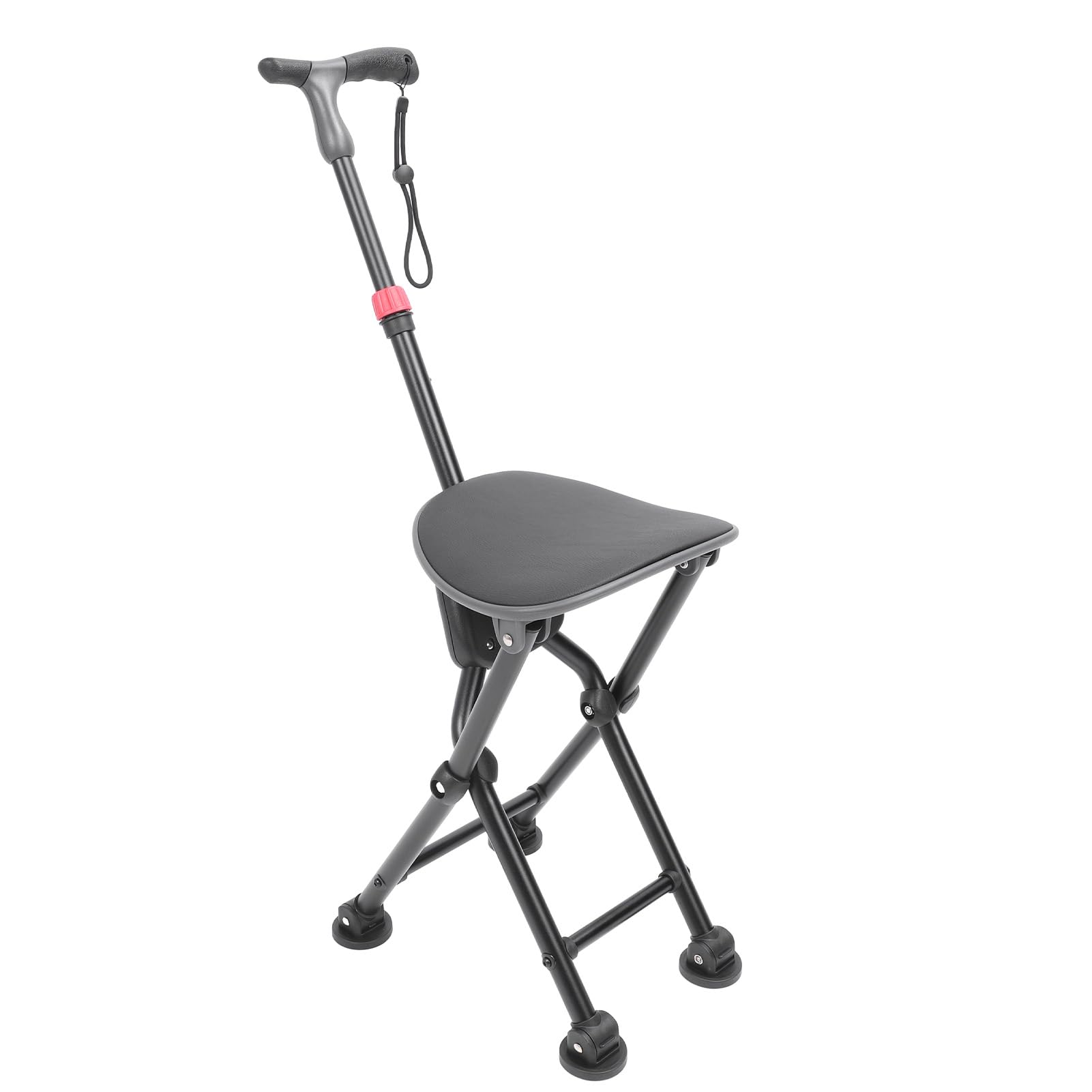 Bastón para Caminar, Silla de Caña Plegable Liviana para Senderismo, con de Soporte Estable, sin Deslizamiento