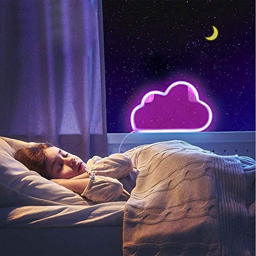 Image of YouOKLight neon cloud sign,cloud led light Wall Light Night Lights, Battery or USB Powered Neon Lights for Wall Decor, Bedroom, Kids Room, Living Room, Bar, Party, Christmas, Wedding (Pink)