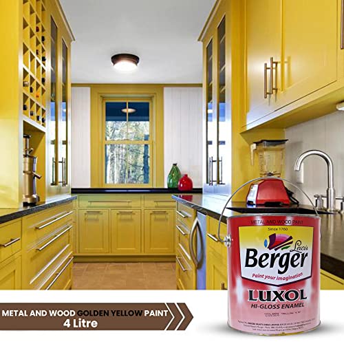 Image of BERGER Luxol Hi Gloss Enamel Golden Yellow 4Ltr