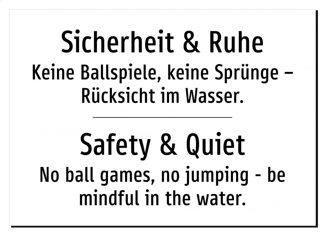 51147-DEEN-T-06 | Sicherheit & Ruhe Schild - Deutsch Englisch