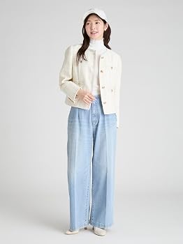 【美品】セルフォード　今季　ミドル丈ノーカラーツイードジャケット　ピンク　36 Amazon.co.jp: [セルフォード] ミドル丈ノーカラーツイードジャケット