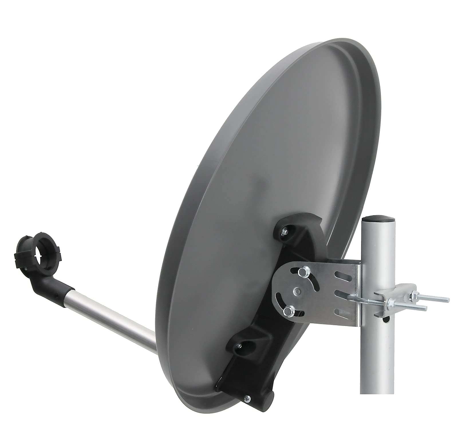 Digitale Camping Sat Anlage Spiegel 40 cm Single LNB 0,1 dB + Koaxialkabel 10m Kabel Sat Finder Balkon Caravan Mobil Schüssel Antenne für HDTV HD Sky 3D 4K