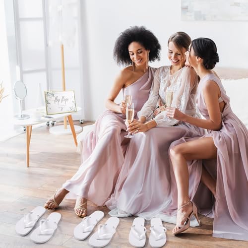 Zoooyawn 48 Pairs Flip Flops Bulk for Wedding Guest Wholesale Wedding Sandals Hotel Slippers with Cards Sign4