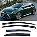 Tape-on Rain Guards Wind Deflectors for Toyota Corolla Hatchback 2019 2020 2021 2022 2023 2024,Front & Rear Window Vent Visors,4 Piece Set,Smoke Tint