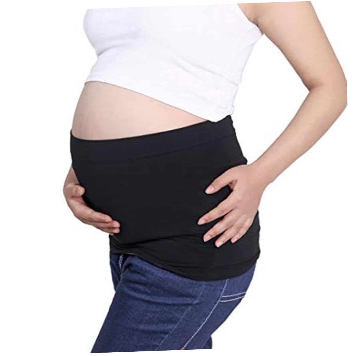 Didiseaon Pregnancy Support Corset Breathable Maternity Belly Band for Comfort and for Expecting Moms with Hipline Black