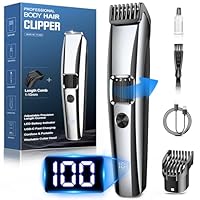 Barttrimmer Herren,Rasierer Herren Elektrisch mit Batterieanzeige, Bartschneider Trimmer Haarschneider mit ZoomRad(1-10mm),Gesichtshaartrimmer Intimrasierer Shaver,Full Body Hair Groomer für Männ,USB