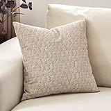 DOMVITUS Floral Pillow Covers, 18x18 Pillow Cover, Couch Pillows for Living Room, Decorative Farmhouse Accent Print Throw Pillow Covers, 1PC, Cloud Cream