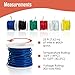 22 Gauge Wire, Electrical Wiring, Solid Hookup Wires, Tinned Copper, 6 Spools (25 Feet Each), 300V, PVC Coated (OD: 1.5mm), Red, Black, Green, Yellow, White & Blue Hook Up Cables, Breadboard