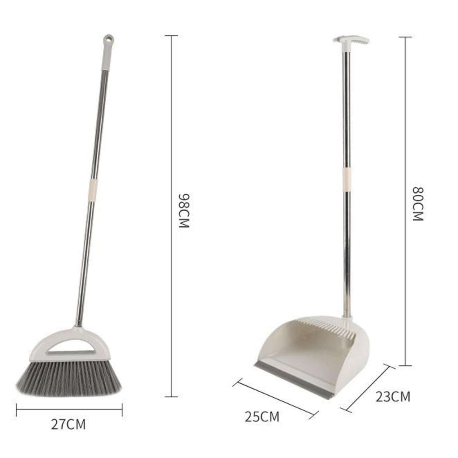 NIBHZ Juego Combinado de Escoba con Recogedor, Juego de Escoba y Recogedor para El Hogar, Cocina, Oficina, Limpieza Interior y Exterior, Fácil Almacenamiento
