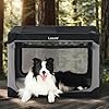 Lesure Soft Collapsible Dog Crate – 36 Inch Portable Travel Crate for Large Dogs Indoor & Outdoor, 4-Door Foldable Pet Kennel with Mesh Windows, Black