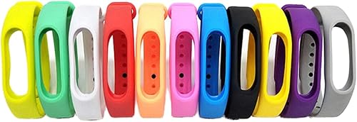 Colorsheng 11 pulseras de repuesto coloridas compatibles con Mi 2 Bands Correa de reloj (TPE+material TPU)