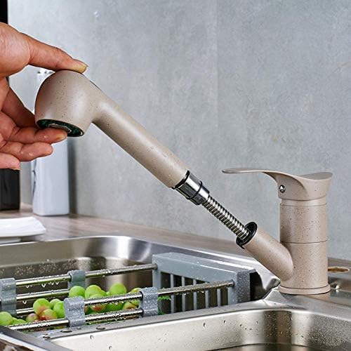 Grifos de Cocina extraíbles y giratorios de 360 Grados, Grifo de Cocina ahorrador de Agua, Mezclador de grúa Pulida de latón, Grifo de Agua Caliente y fría.