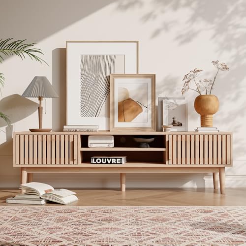 CXHLXYR - Mueble para TV de madera, mueble para puerta cannabo, con 4 compartimentos, mueble de TV con almacenamiento, mueble cannage con 2 puertas, banco de TV de 150 cm a 4 patas de madera maciza