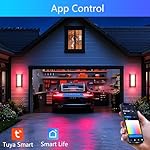 LED Smart Outdoor Wall Lights,14in 22W RGB+2700K-6500K Color Changing Wall Sconce, Waterproof LED Outdoor Porch Lights, APP Control,IP65 Waterproof,for House Porch Yards - Image 4