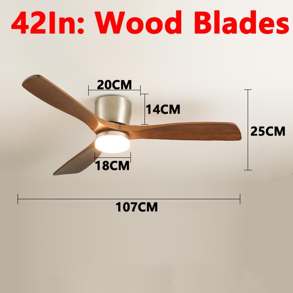 Ceiling Fans With Lights Low Profile Ceiling Fan With Light Led Remote Control Flush Mount Fans Lighting Low Profile Mute Ceiling Fans For Bedroom Living Farmhouse Patio Reversible Dimmable LED Fans