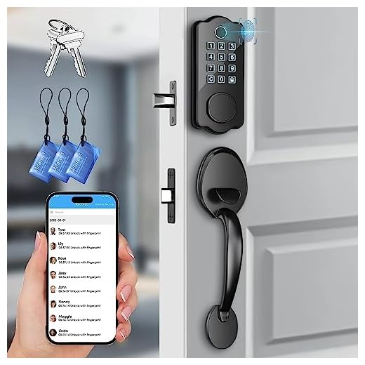Fingerprint Smart Front Door Lock Set, 5 in 1 Keyless Entry Door Lock with Handle, Electronic Keypad Deadbolt, Works with App, Auto-Lock, Code Door Lock, Easy Installation