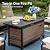 Patio Furniture Set with 56" Fire Pit Table, Premium Outdoor Wicker Metal Frame Furniture with Upgraded Waterproof Thick Cushions for Porch, Poolside, Deck, and Yard?4 Pieces,Beige