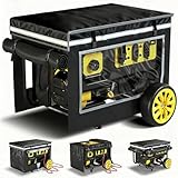 Generator Covers While Running, 32x24x24 Inches, Generator Covers for Outside, 1680+400D Double Layer, Portable Heavy Duty Dustproof/Waterproof Cover, for 5000W-10000W Frame Generators, Black