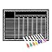 Magnetic Refrigerator Chalkboard (8 Free Markers), Dry Erase Board, Chore, Responsibility, Activity, Reward Star Chart(Black 16inch X 12inch Horizontal Flat Pack)