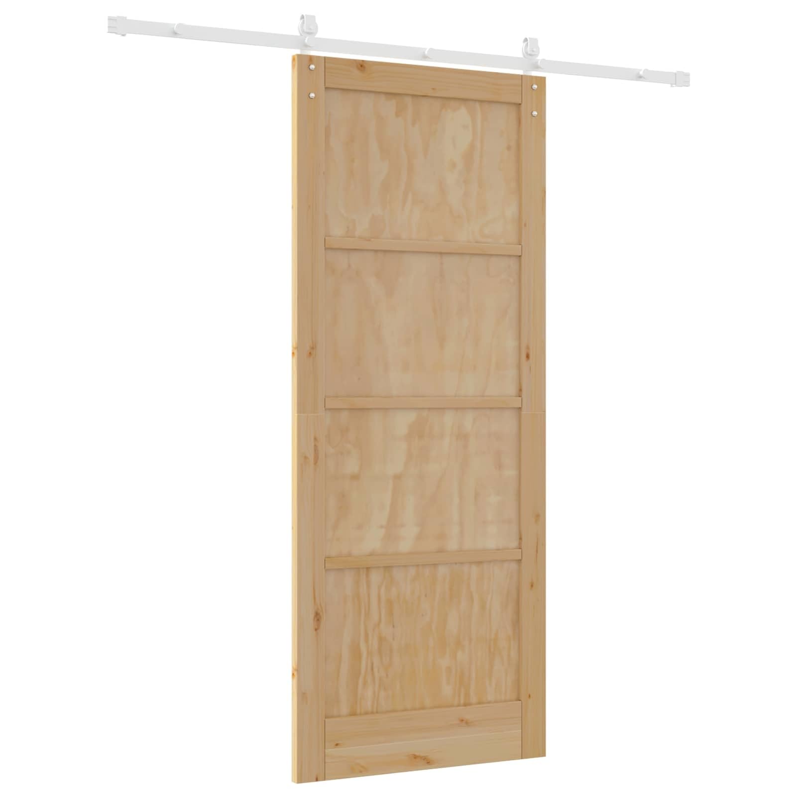 1 Schiebetür 86 x 211 cm Massives Kiefernholz, Platzsparendes Design mit Obenlaufmechanik for Wohnzimmer3445430