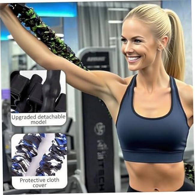 Chest Expander, 25.6 Inch Natural Latex 3-Hole Resistance Bands with Handles Adjustable Shoulder Stretcher for Men Women Fit