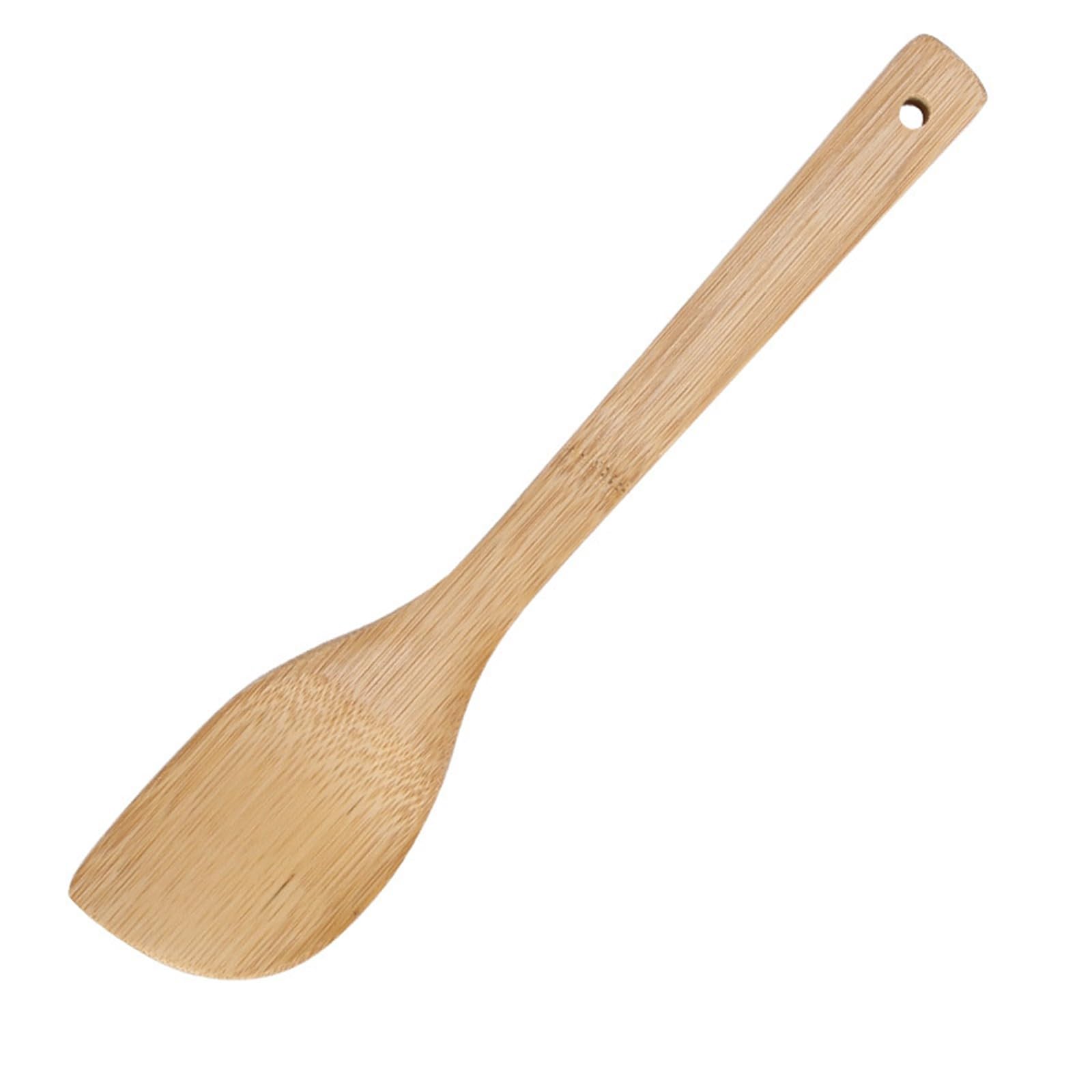 Cuisine Wood Spatula 12 Inch with Handle Heat Head Curved Front for Scooping & Scraping Kitchen Spatulas Cooking Stove Indian Vent Weight (G One Size)