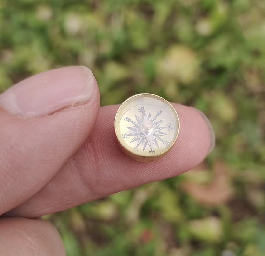Brújula Miniatura de Latón para Camping y Supervivencia al Aire Libre, Aguja Indicadora de Alta Precisión y Sensibilidad miniatura 4