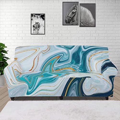 Gostong Quicksand Marble Print Couch Covers Printed Sofa Cover Stretch Couch Cover Sofa Furniture Protector Sofa Cover Slipcovers For Living Room Home Decor #TOP6
